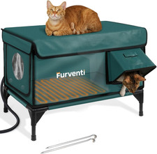 Outdoor Heated Cat House in Winter,Extremely Insulated Weatherproof,Elevated F