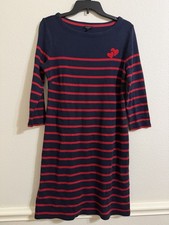 Tabots , Striped Knit Dress, Blue Red , Size M