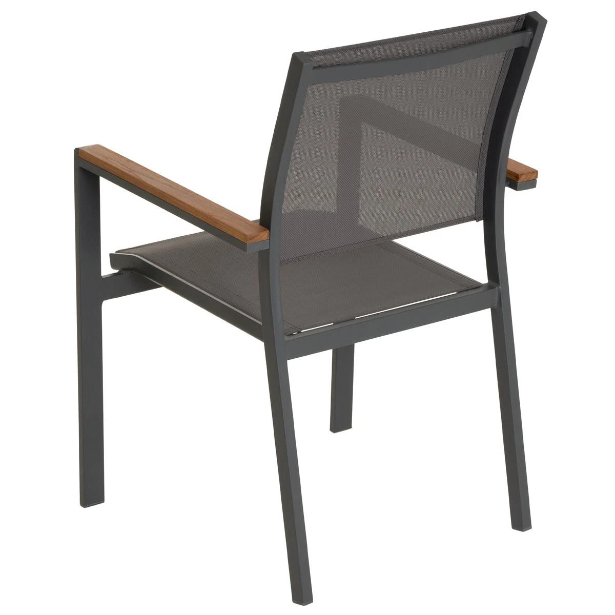 Juego de 2 sillas de jardín silla apilable silla de terraza antracita aluminio Teslin
