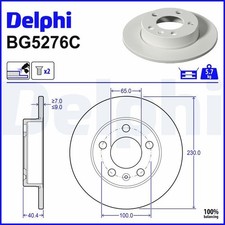 2x DELPHI discos de freno traseros para Skoda Fabia IV hatchback (PJ3) 230mm