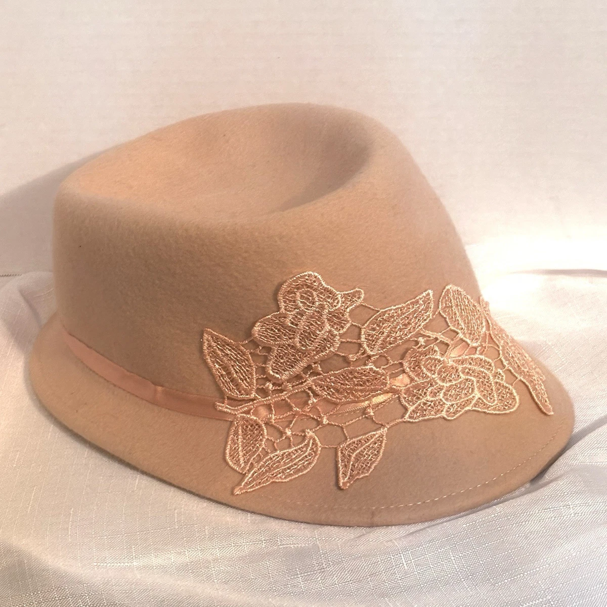 Rag & Bone Cream and Pink Women’s Fedora Hat NWT! Ivory Rancher - Wool Felt Fedora Hat (Beige) | Lack of Color  main image 3