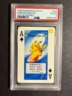 1998 Surfing Pikachu Pokemon Playing Card Poker BLUE Back Ace Spades PSA 4