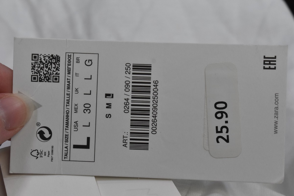 Luamoda Barcode Tee サイズ2 白 Barcode L/S Tee（WHITE） – Luamoda