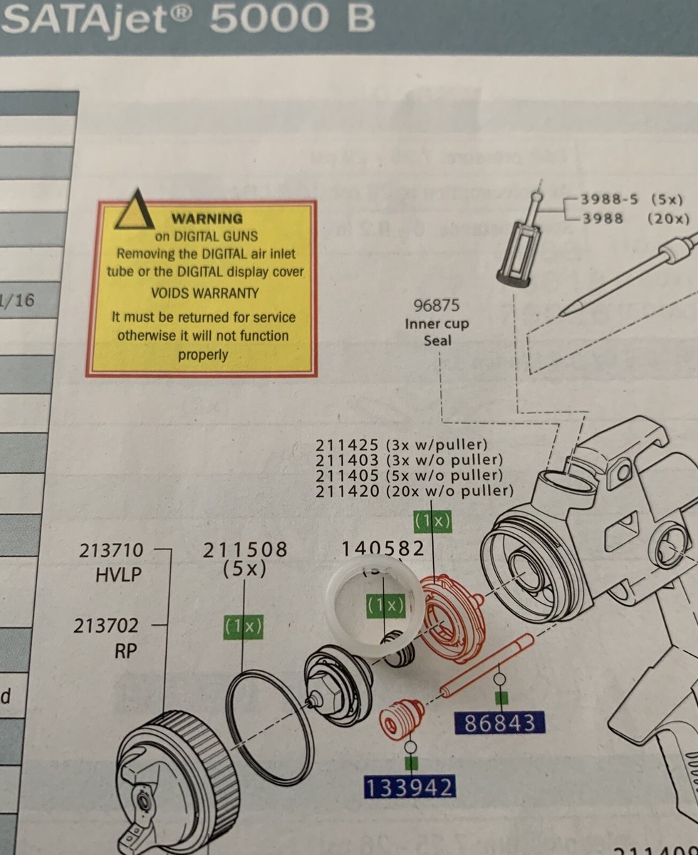 Private 『J』 SATA JET BACK SIDE FLUID TIP SEALING ELEMENT (1) FOR CURRENT