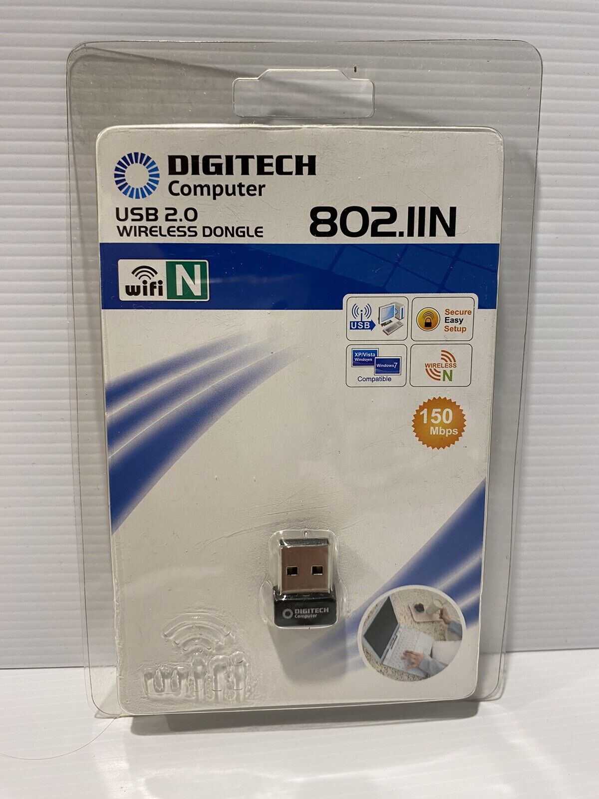 Digitech Wireless N802.11n Mini WiFi N Network Adaptor Dongle for PC Laptop NEW
