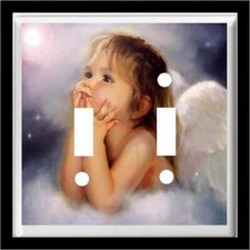 ANGEL GIRL #10  LIGHT SWITCH COVER PLATE DOUBLE
