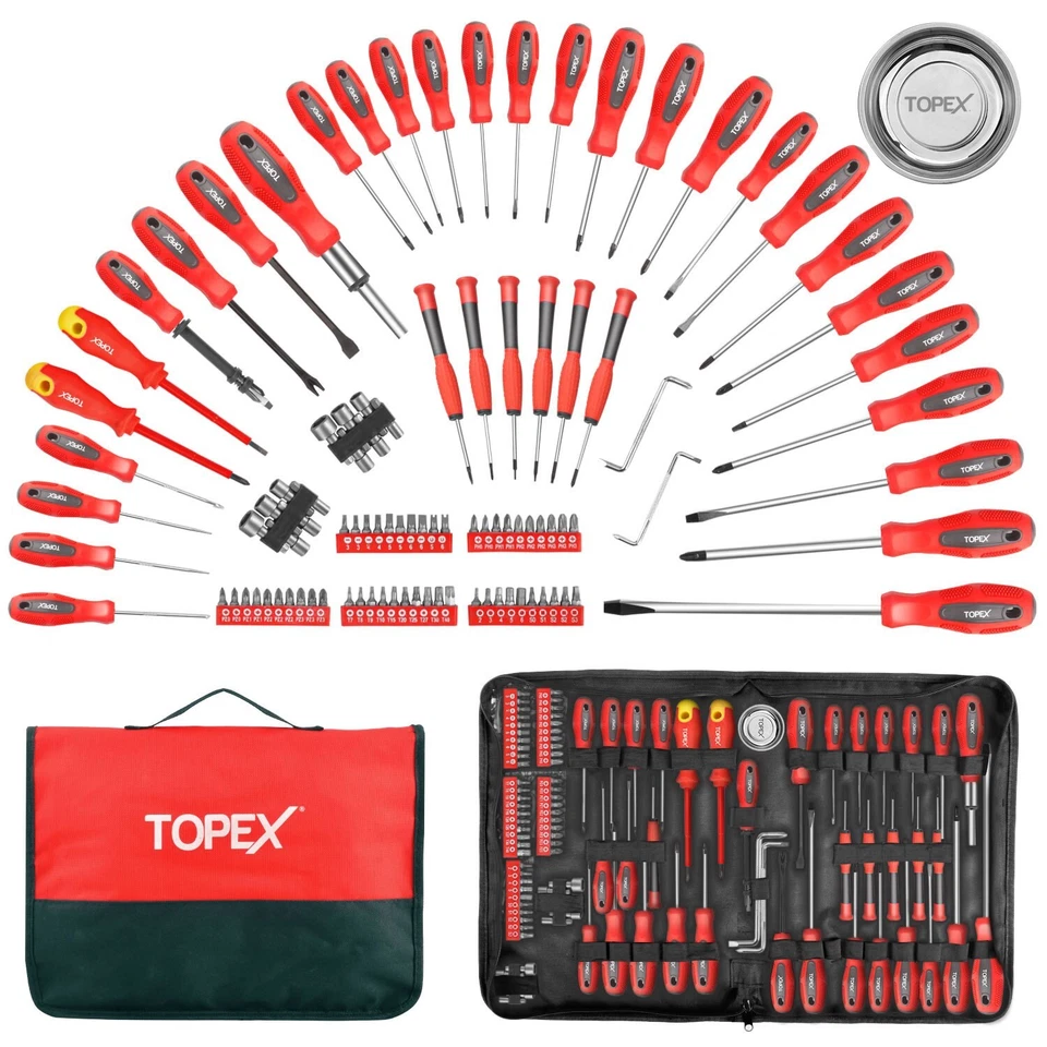100 PCs Screwdriver Set Non-Slip Precision Screw Bits Sockets Kit w/ Oxford Bag