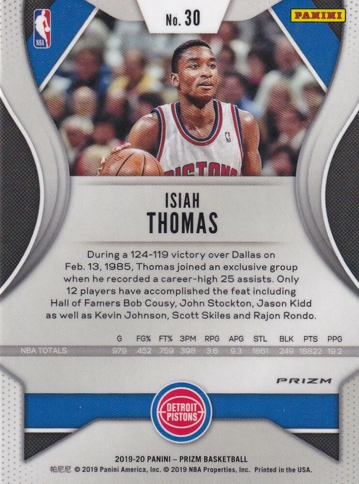 Prizm 2019-20 rojo blanco azul Isiah Thomas Detroit Pistons Prizm - G586 Foto 2 de 2
