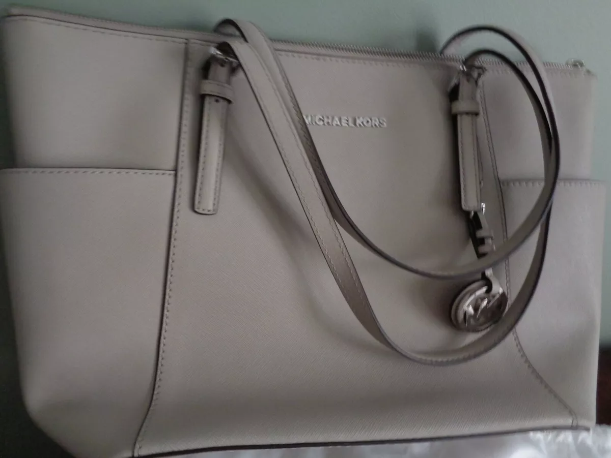 MICHAEL KORS BEIGE LEATHER HAND SHOULDER TOTE BAG 100 AUTHENTIC