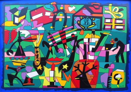 Ugo NESPOLO (Mosso Biella 1941) Composizione grande Multiplo su cartone cm 66x92 - Picture 2 of 17