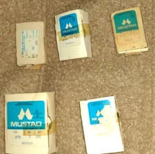 O-Mustad & Son Oshaughnessy Eagle Claw TMI Vintage Fishing Hooks Lot