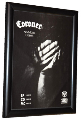 CORONER thrash band framed A4 no more color 1989 ALBUM original promo ART poster