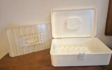 White Wil-Hold Wilson Sewing Box With 1 Removable Tray 4 X 13X 9  EUC Vintage 