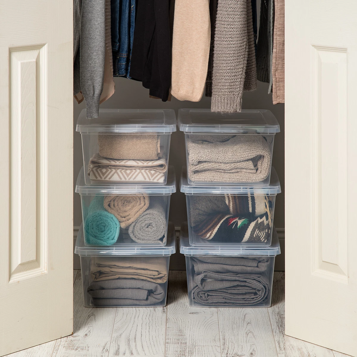 Iris 17Quart Plastic Storage Box, Clear, Citylife 17 Qt Plastic