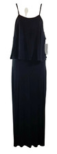 Rebel Sugar Maxi Dress Medium M Black Spaghetti Strap Womens New