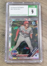 Alec Bohm (2019) Bowman Draft Chrome Sapphire Refractor [ CSG 9 MINT ] 