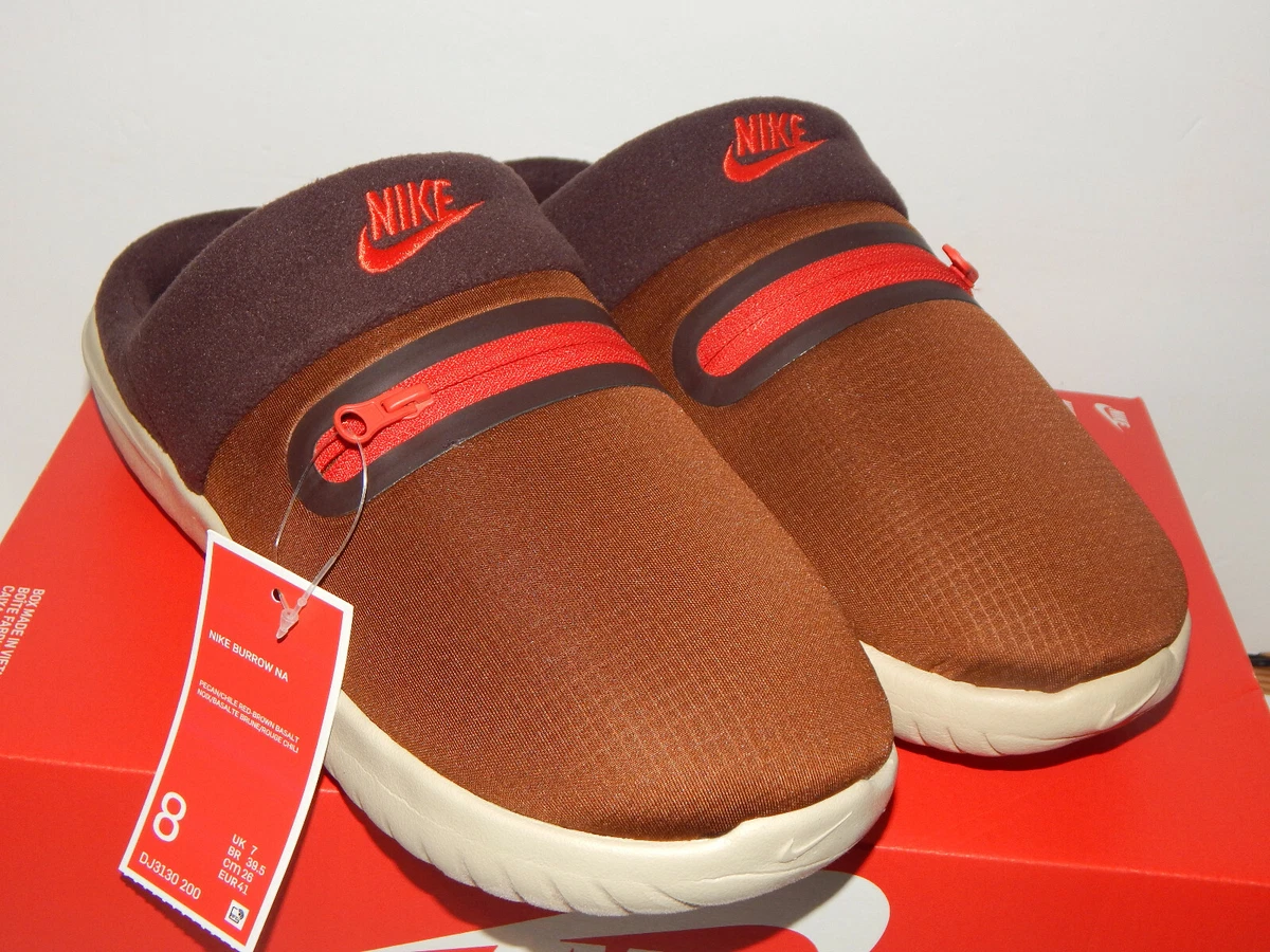 Nike Burrow NA Men&#039;s Slipper / Shoes Size 8 Pecan/ Red-Brown | eBay