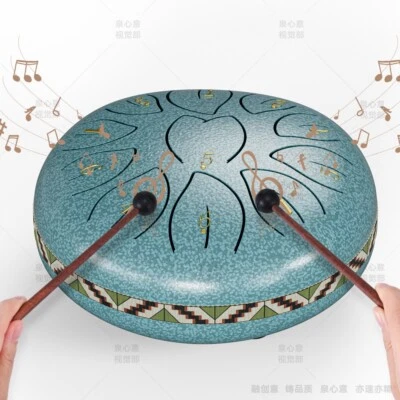 COULEEUR 6" Stahlzungen Trommel Handpan 11 Töne C-Dur Steel Tongue Drum Zungen Trommel