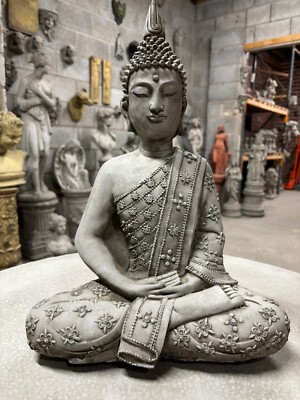 Buddha Garten Ornament, spitzer Hut Weisheit Buddha Beton Statue Skulptur Spiri