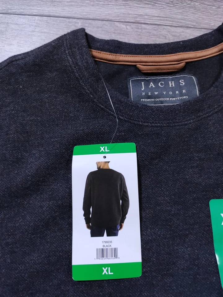 Jachs New York Sweater Adult X-Large Black Wool Blend Long Sleeve Crewneck Mens - Image 3 of 4