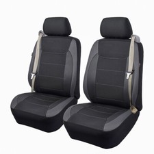 Universal Front Set Car Seat Covers Carbon Fiber Leather Fit Seatbelt For Trucks