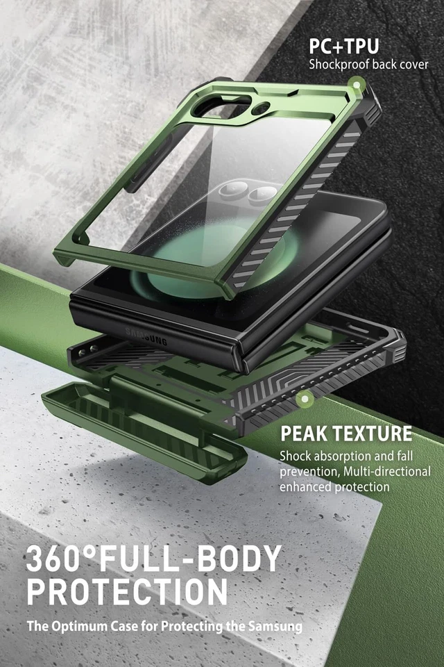 Para Galaxy Z Flip 5 5G, i-Blason Armorbox Estuche a prueba de golpes Bisagra Protección Cubierta Foto 2 de 4