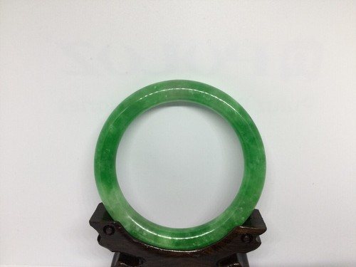 Burma Natural Icy Green Jadeite Jade Bangle Bracelet Grade A inner 60mm - Picture 10 of 10