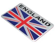 ALUMINUM England Flag Emblem Sticker 3D Decal For Auto, Car, & Truck 3.15"x2"  