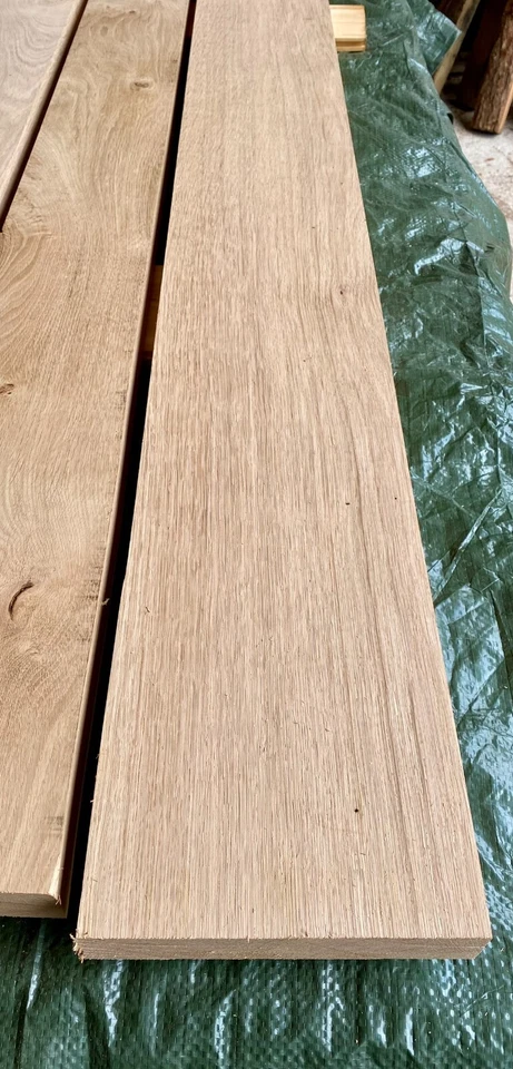 Eiche gehobelt Massivholz Fensterbrett Regalbrett Eichenbrett Bohle 4cm 40mm - Bild 3 von 4