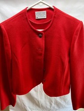 Vintage Pendleton Womens Jacket Sz 8 Virgin Wool Red Cropped Blazer USA Workwear