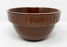 Over and Back Stoneware/Yellow Ware Repro 6" Bowl Dark Brown Ribbed Stacking
