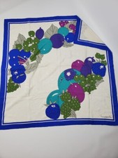 Rare Francoise Guerin Paris silk scarf print fruit 34,25  34,25 inches