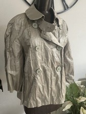 New Fabulous Kookai Designer Green Crinkle Jacket Sz 40 New With Tags. Eu 40 12