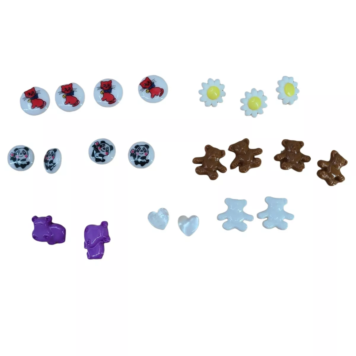 Various Plastic Animal Motif Sewing Buttons for Kids Doll Clothing 21 pieces