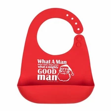 Bella Tunno Tots Silicone Pocket Baby Bib What A Man - Santa  Xmas 