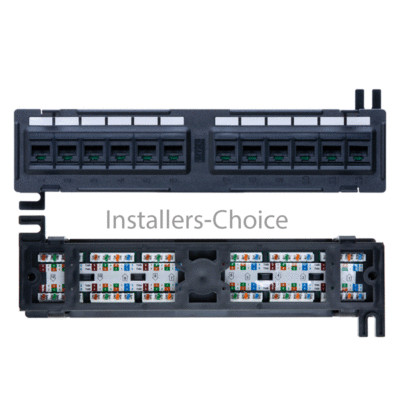 12 port Cat6 UTP LAN wall mount patch panel bracket RJ45 110 Network