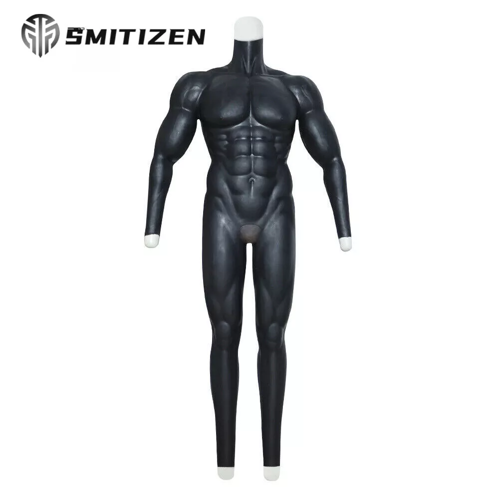 SMITIZEN Black Silicone Muscle Body Suit With Anal Hole Macho Costume  Cosplay