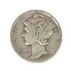 1938 Mercury Dime 10C 90% Silver US Coin Winged Liberty Head Circulated USA