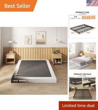 5 Inch Box Spring Full Size Metal Bed Base with Fabric Cover