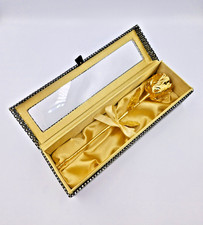 Rose Stem Flower 24k Gold / Pure Silver Plated Anniversary Wedding Gift