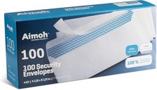  10 Security Self Seal Envelopes   100 Qty No Window, EnveGuard, 4  x 9 " White