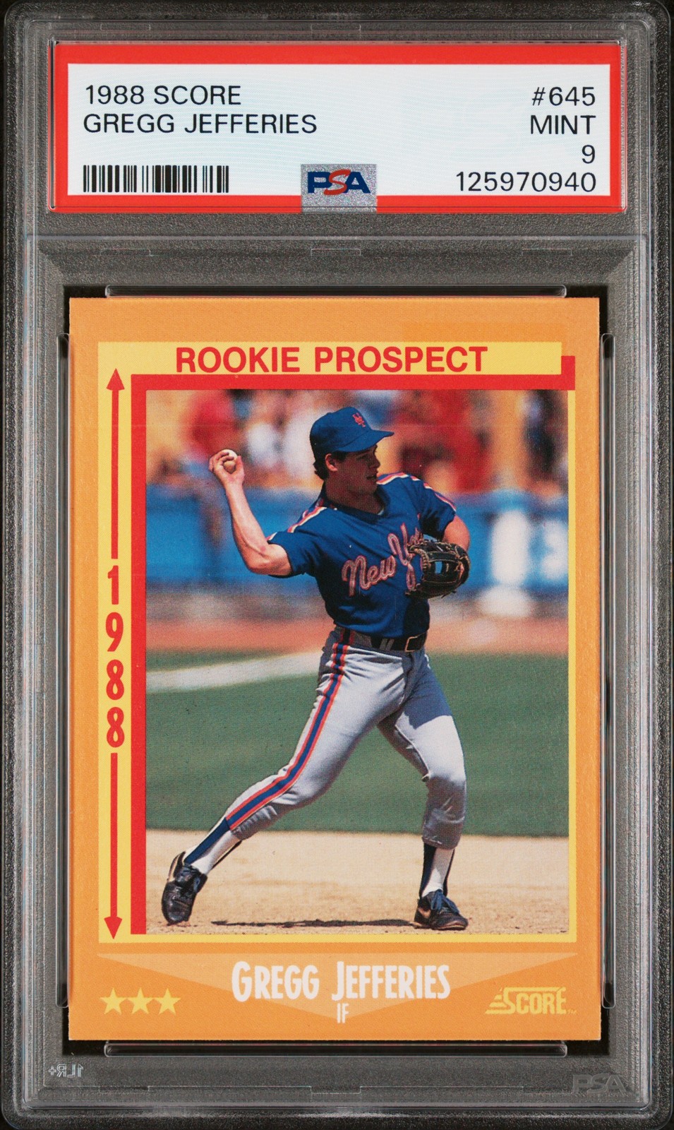1988 SCORE #645 GREGG JEFFERIES PSA 9