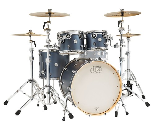 Used DW Design Series 4-pc Maple Shell Pack Blue Slate w/ 22" Kick
