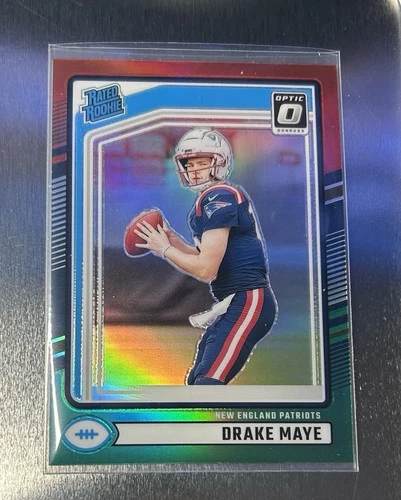 2024 Panini Donruss -Rookie Drake Maye #379 Optic Preview Red & Green Prizm (RC)
