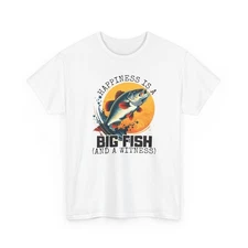 Fishing Happiness Unisex Tee - Perfect Gift for Anglers, Fishing Enthusiasts