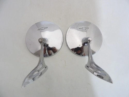 PAIR OF 1963 1964 1965 1966 CHEVY CHEVELLE NOVA  BOWTIE SIDE DOOR MIRRORS OEM