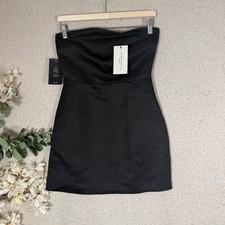 Josefine HJ x NA-KD New Black Stiff Mini Bandeau Dress - Size EU 34