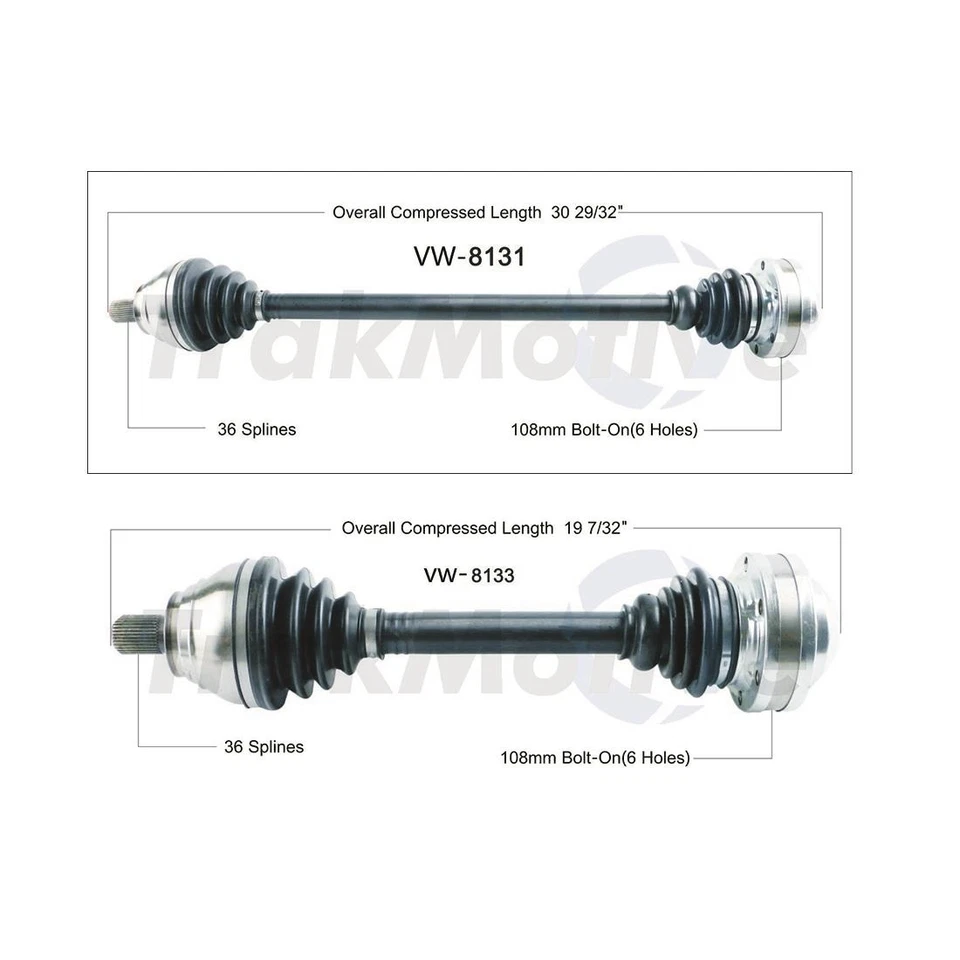 Eje TrakMotive CV 2x se adapta de 2012 a 2013 Volkswagen Golf R Foto 2 de 4