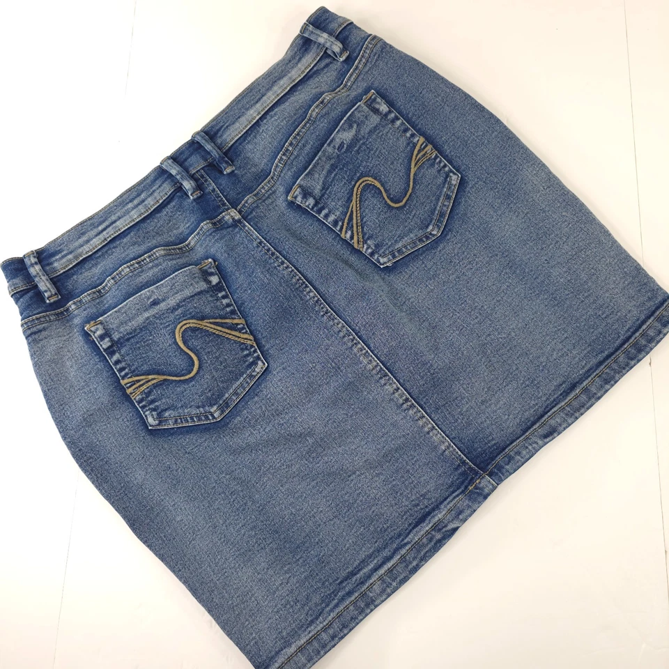 MINIFALDA VENUS AZUL DENIM PARA MUJER TALLA 14 REGULAR ELÁSTICA CREMALLERA BOLSILLOS *USADA EN EXCELENTE ESTADO Foto 2 de 4