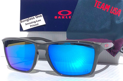 Oakley SYLAS XL Team USA Herren Sonnenbrille Grau PRIZM Sapphire Blue